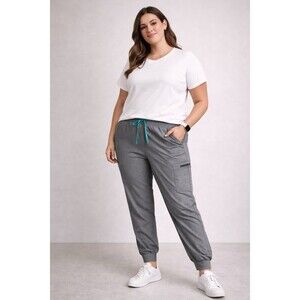 FIGS Jogger Scrub Pants Womens Size XL Zamora Technical Gray Tapered Drawstring
